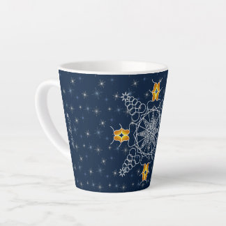 Modern winter snowflake kiss muackS!!! Latte Mug