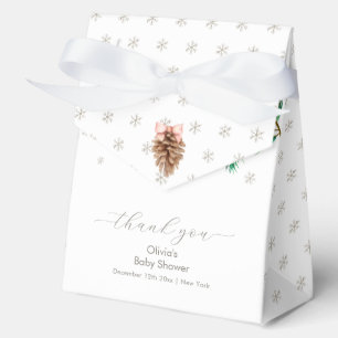 Modern Winter Snowflake Pine cone Baby Shower Favour Box