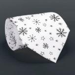 Modern Winter Snowflakes Black and White  Tie<br><div class="desc">Modern Winter Snowflakes Black and White Pattern Tie - falling snowflakes pattern in black and white. Perfect for the holidays and winter. Makes a very thoughtful gift.</div>