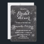Modern winter snowflakes chalkboard bridal shower invitation<br><div class="desc">Modern winter snowflakes chalkboard bridal shower card. Stylish,  elegant and original black chalkboard with white snowflakes background. A black and white elegant wedding theme perfect for winter wonderland,  Christmas wedding theme.The text is fully customisable</div>