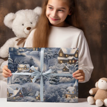 Modern Winter Village White Christmas