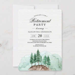 Modern Winter Watercolor Forest Green Nature Invit Invitation