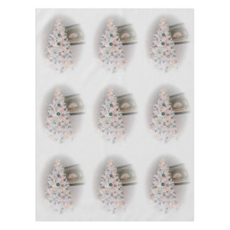 modern winter white christmas tree tablecloth