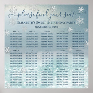 Modern Winter wonderland seating chart 15 tables