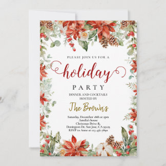 Modern winter wood branches Christmas Invitation