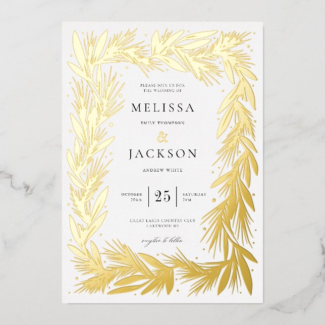 Modern Winter Wreath Frame Wedding (Front)