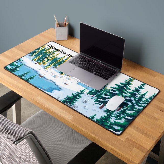 Modern Winter Yellowstone Scenic Desk Mat (Office 2)