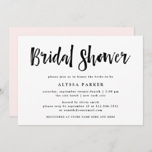 Modern Wish   Black and White Bridal Shower Invitation