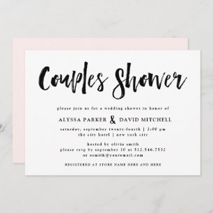 Modern Wish   Black and White Couples Shower Invitation