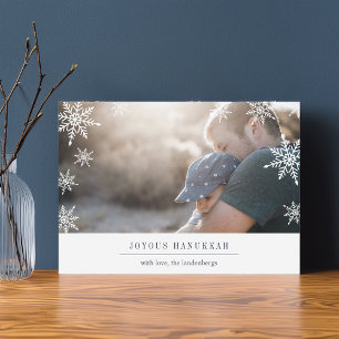 Modern Wish Hanukkah Photo Card Editable Message