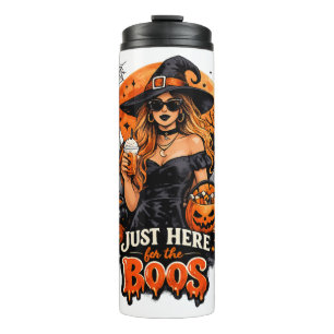 Modern Witch Just Here for the Boos Halloween Thermal Tumbler