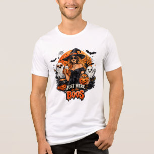 Modern Witch Just Here for the Boos Halloween Tri-Blend Shirt