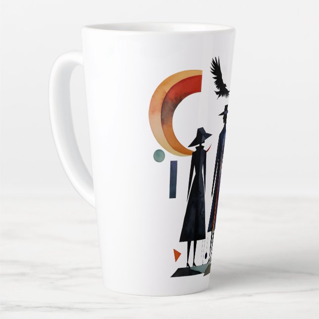 Modern Witches - an abstract artwork 2 - Fan Fun Latte Mug (Left Angle)
