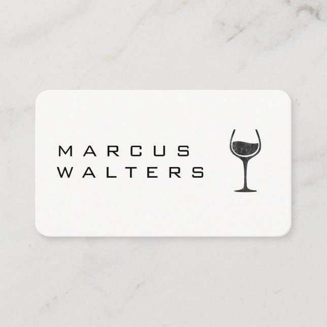 Modern with Wine Glass Icon Business Card (Front)