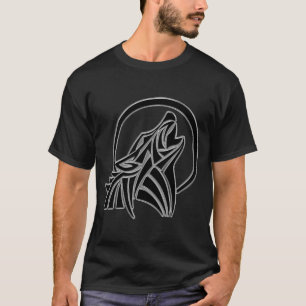  Modern Wolf Howling T-Shirt