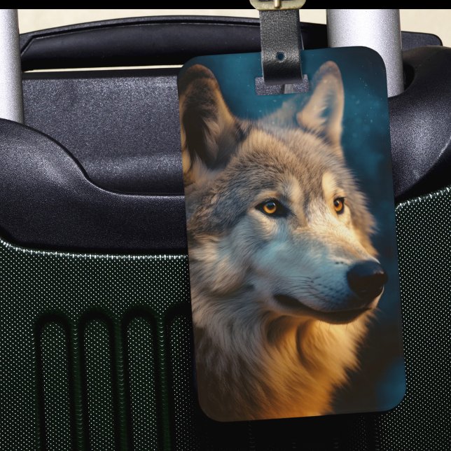 Modern Wolf Sunrise Luggage Tag (Creator Uploaded)