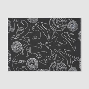 Modern Woman Abstract in Line Tissue Paper
