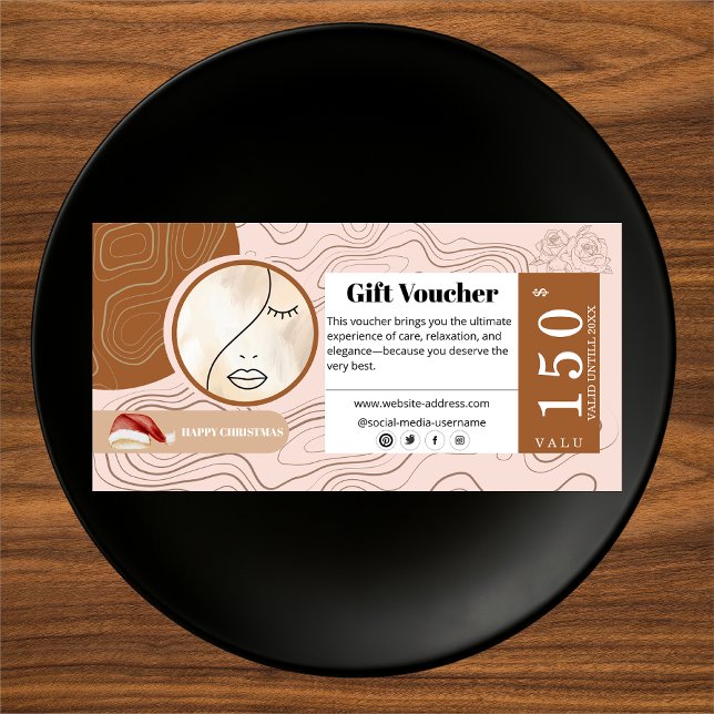 Modern Woman Beauty Face Logo Gift Voucher (Creator Uploaded)