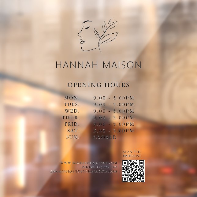 Modern, Woman Logo, Opening Hours & QR Code (Sheet 2)