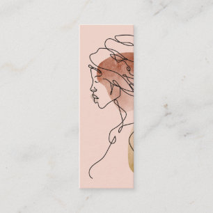 Modern Woman Makeup Artist Blush Pink Mini Business Card