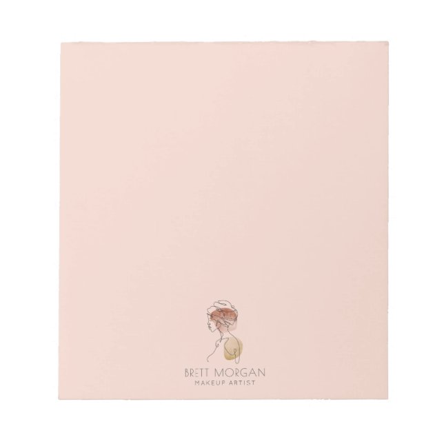 Modern Woman Makeup Artist Blush Pink  Notepad (Front)