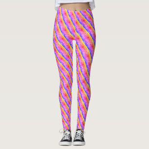 Modern woman rainbow pattern design leggings