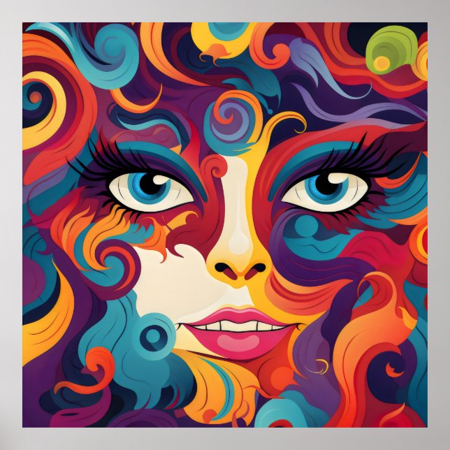 Modern Woman Vibrant Whirl of Emotions Poster (Front)
