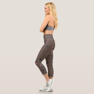 Modern Women Contemporary Chic Brown High Waisted Capri Leggings