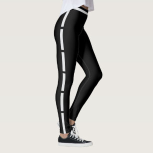 Modern Women Cute Black Grey Stripes Athleisure Leggings