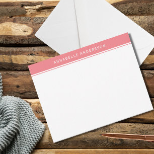 Modern Women's Pink Personalised Note Card