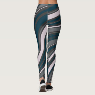 Modern Women's Rustic Blue & Grey Leggings