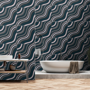 Modern Women's Rustic Blue & Grey Wallpaper