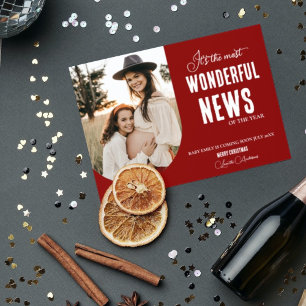 Modern  Wonderful new Christmas pregnancy Invitation