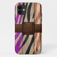 Modern Wood Brown Leather Look