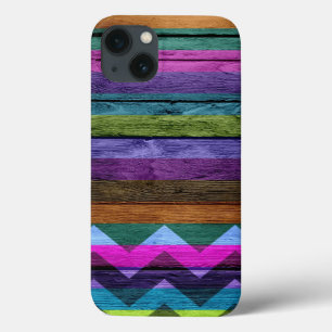 Modern Wood Chevron Stripe #4 iPhone 13 Case