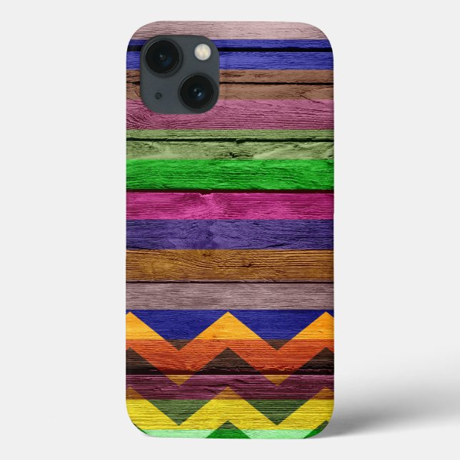 Modern Wood Chevron Stripe Case-Mate iPhone Case (Back)
