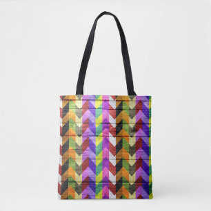 Modern Wood Colourful Chevron Pattern #31 Tote Bag