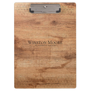 Modern Wood Geometric Pattern Custom Clipboard
