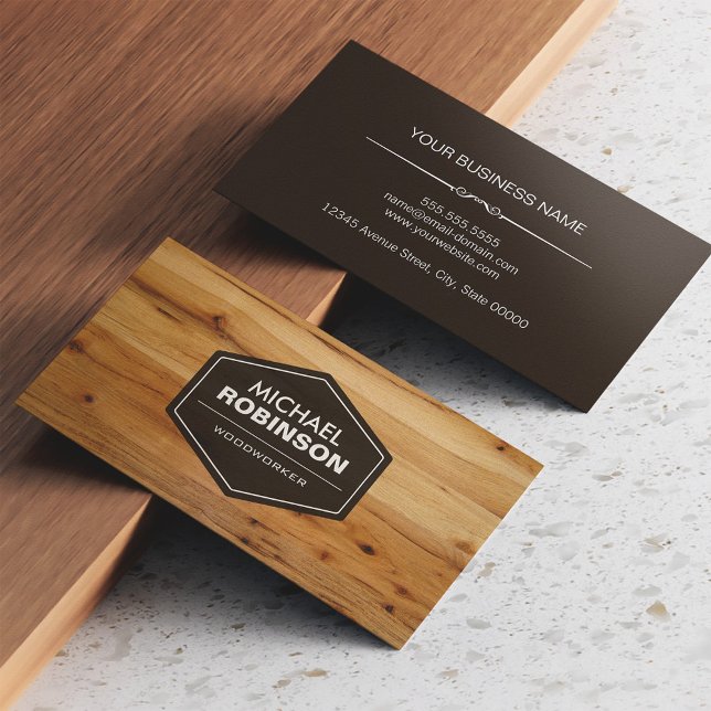 Modern Wood Grain Look Business Card (Creator Uploaded)