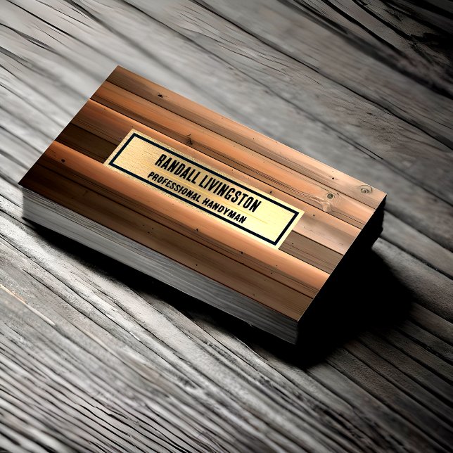 Modern Wood Grain Professional Business Card (Creator Uploaded)