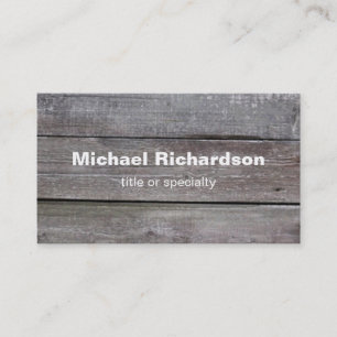 Modern Wood Grey Personal Business Card