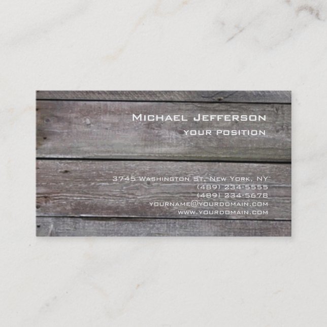 Modern Wood Unique Trendy Custom Business Card (Front)