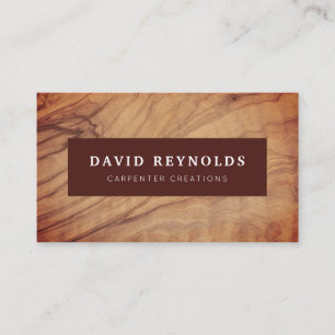Modern Wooden Carpentry Construction  Business Car Business Card