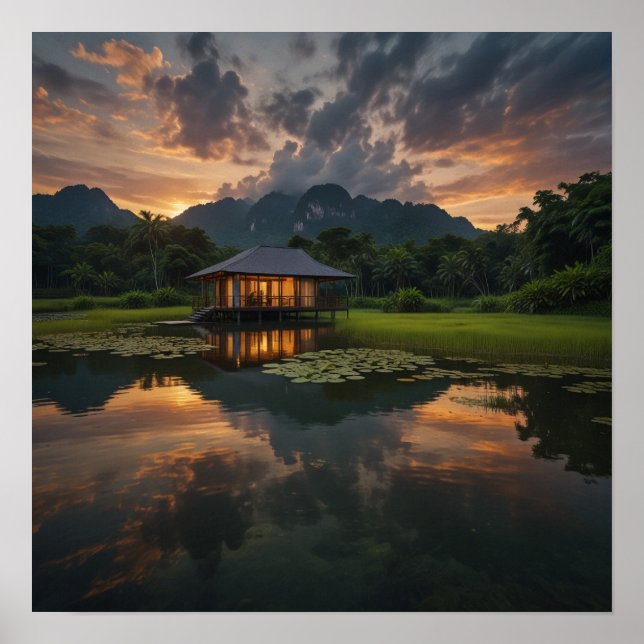 Modern Wooden House Poster (Front)