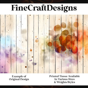 Modern Wooden Planks + Watercolor H8 Decoupage  Tissue Paper