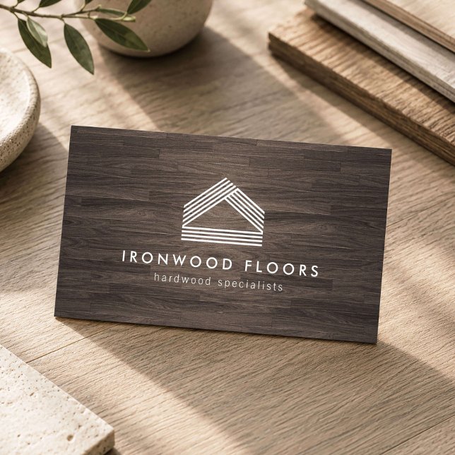 Modern Woodgrain Flooring Business Card (Creator Uploaded)