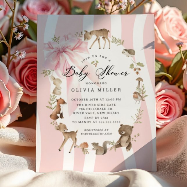 Modern Woodland Animals Baby Shower Invitation (Creator Uploaded)