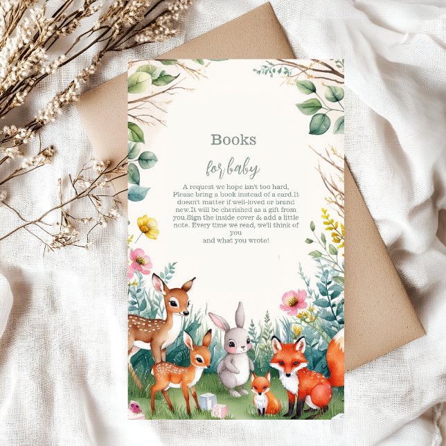 Modern Woodland Animals Forest  Books for Baby Enclosure Card (Creator Uploaded)
