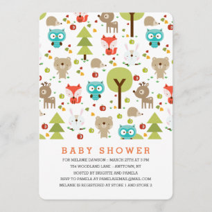 Modern Woodland Friends Neutral Baby Shower Invitation