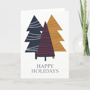 Modern Woodland Tree Themed Christmas Personalised Holiday Card